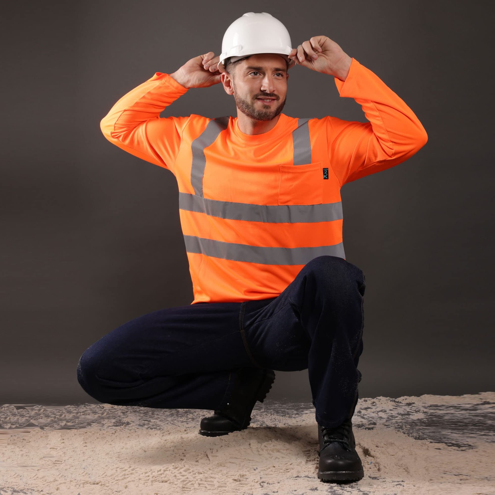 100% Polyester ANSI Class 2 Compliant High Visibility Long Sleeve Safety Shir... gallery