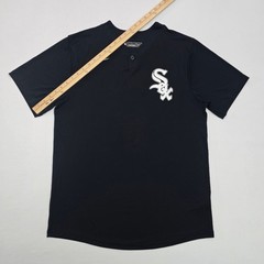 Nike Chicago White Sox MLB Henley Practice Jersey Mens Large Black Short Sleeve