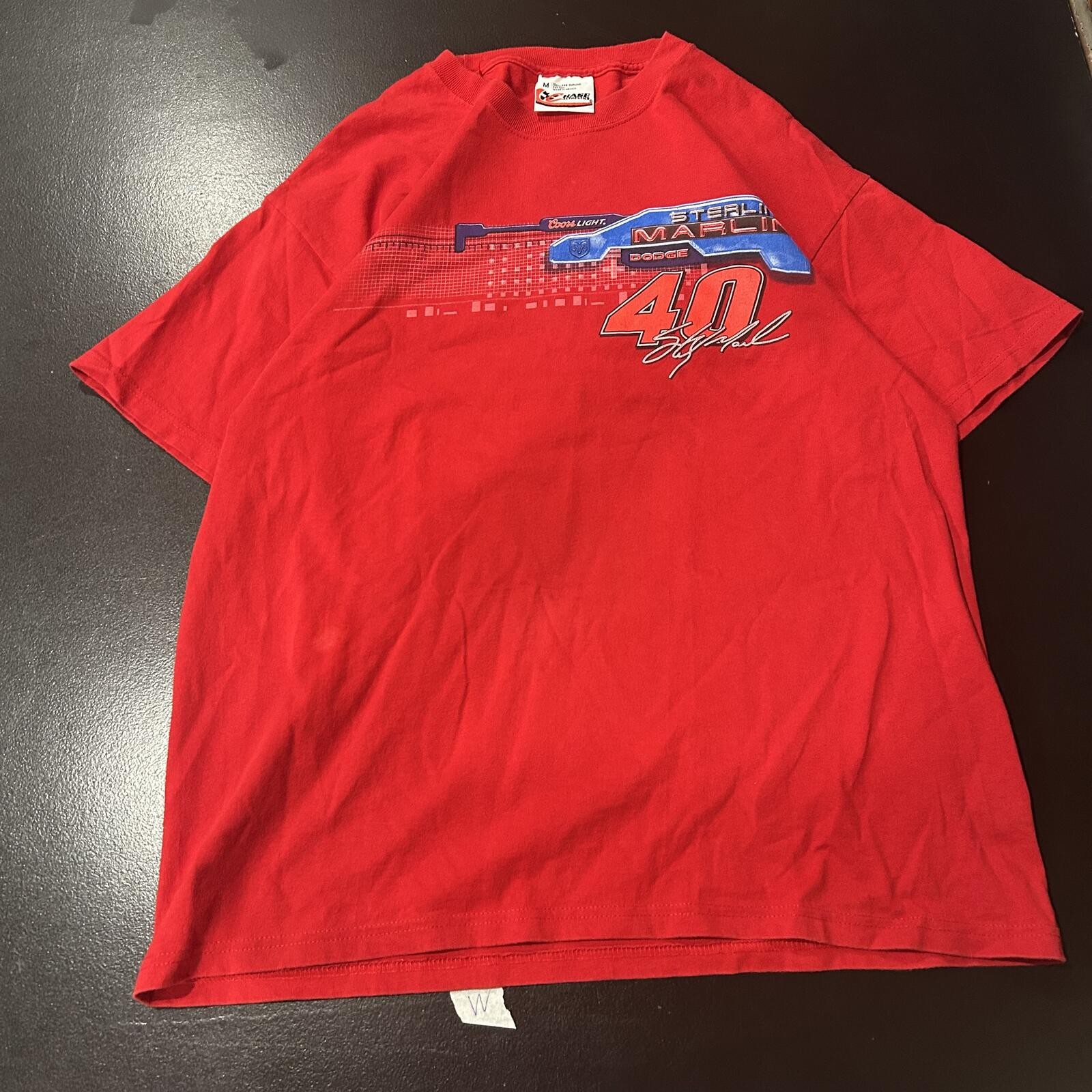 2004 NASCAR Sterling Marlin Dodge Coors Light #40 Red Graphic T-Shirt Size M gallery