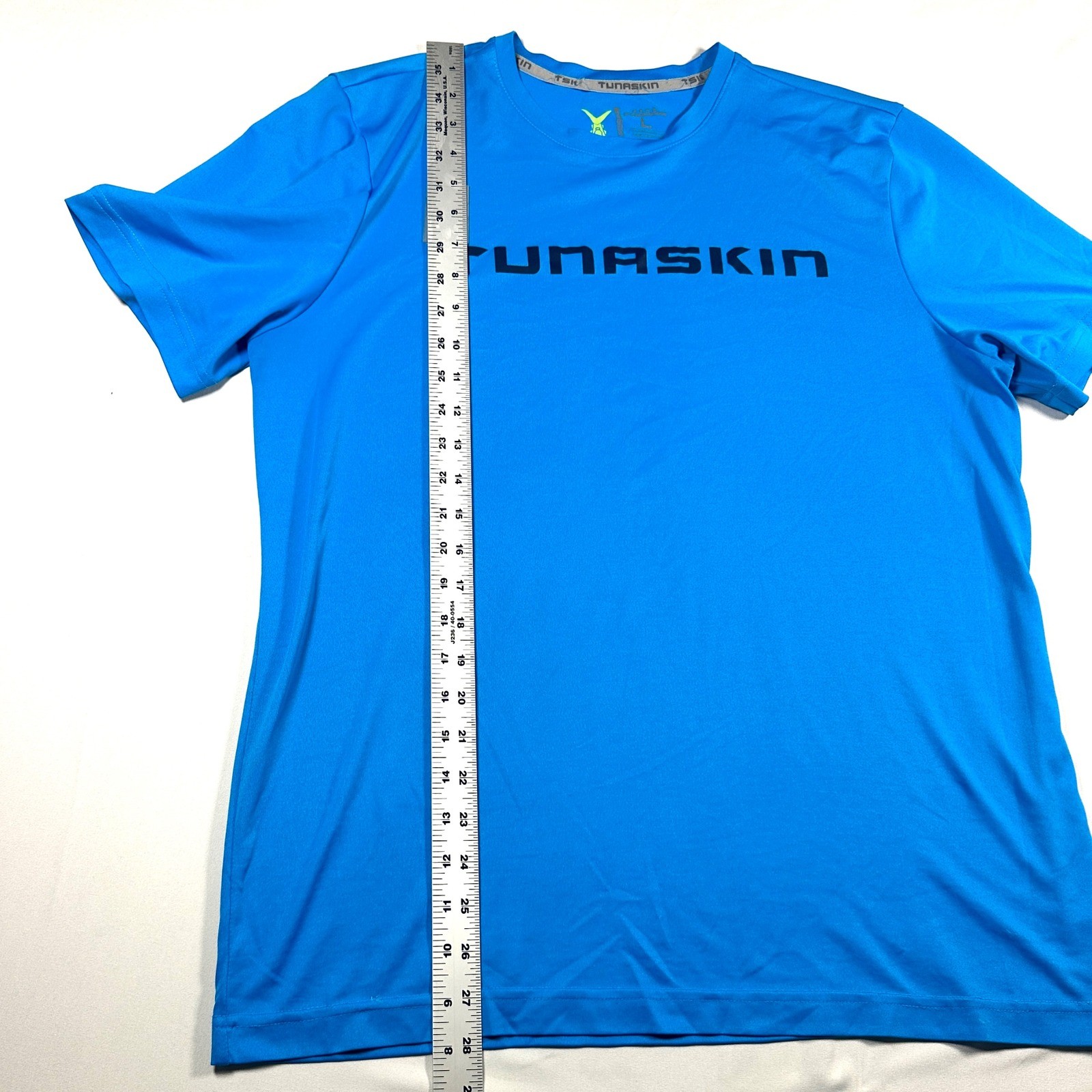 Tunaskin Mens Blue Performance T-Shirt Recycled Polyester Fishing Top Large gallery