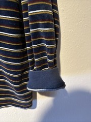 Vintage Levi’s Terry Cloth Stripe Tee Size XL USA 90s Y2K Black Stripes, Zip
