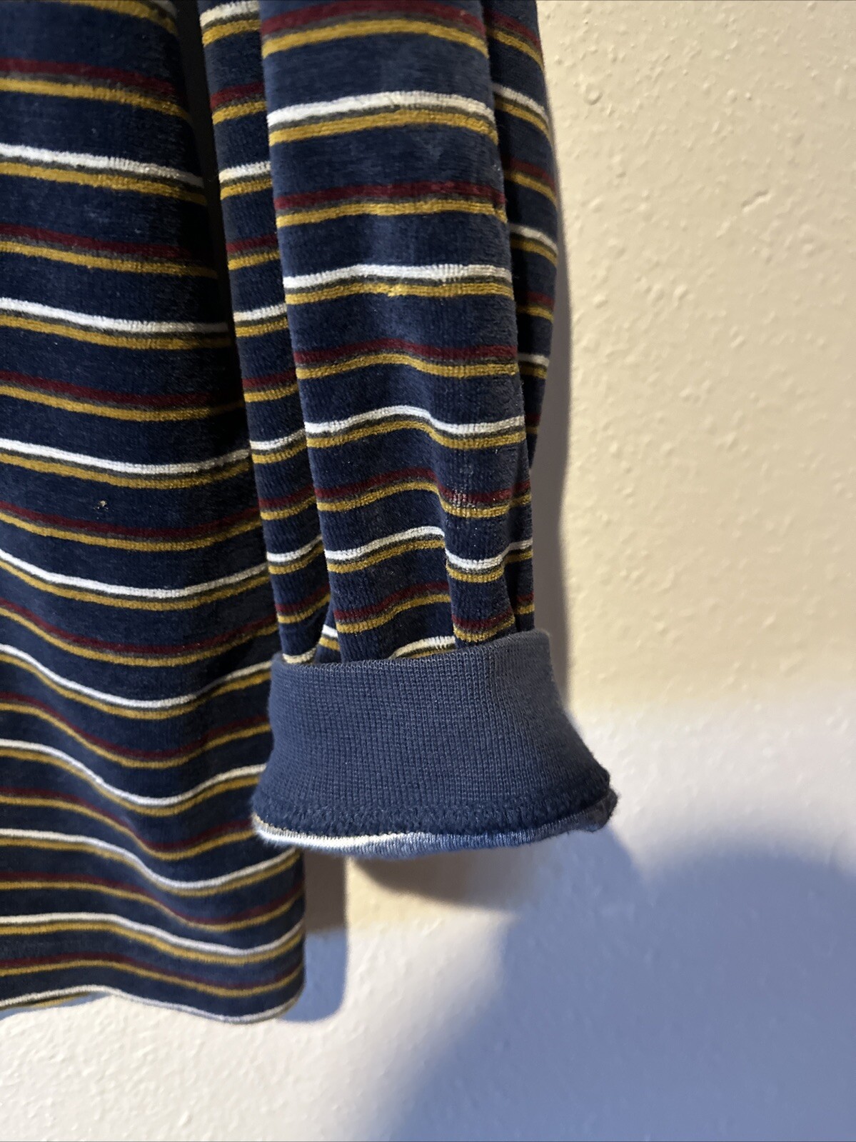Vintage Levi’s Terry Cloth Stripe Tee Size XL USA 90s Y2K Black Stripes, Zip gallery