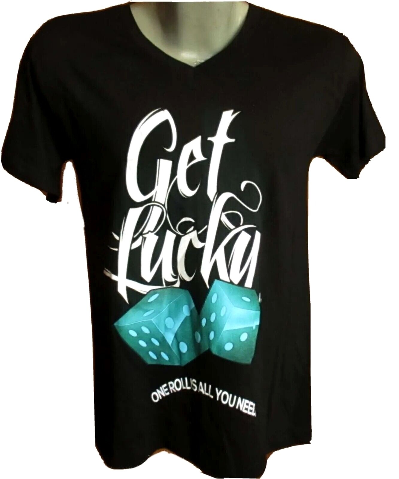 Vintage Y2K T-Shirt M NEW Mens 90s GET LUCKY ROLL DICE HIP HOP Graphic Tee gallery