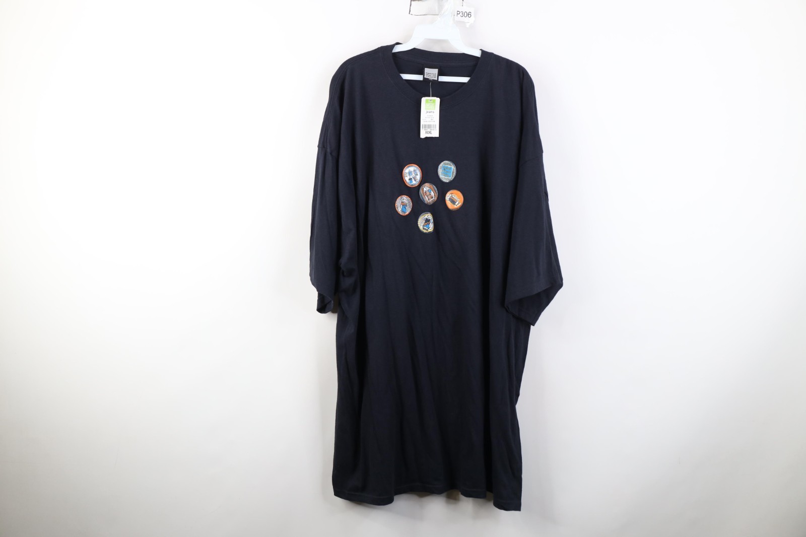 Deadstock Vintage 90s Marithe Francois Girbaud Mens 3XL Button Guys T-Shirt Blue gallery
