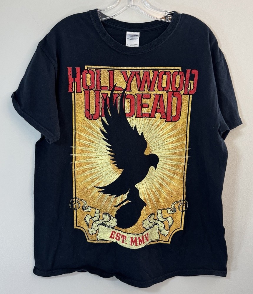 Hollywood Undead Short Sleeve Graphic T-Shirt Band Men’s Large Black Cotton