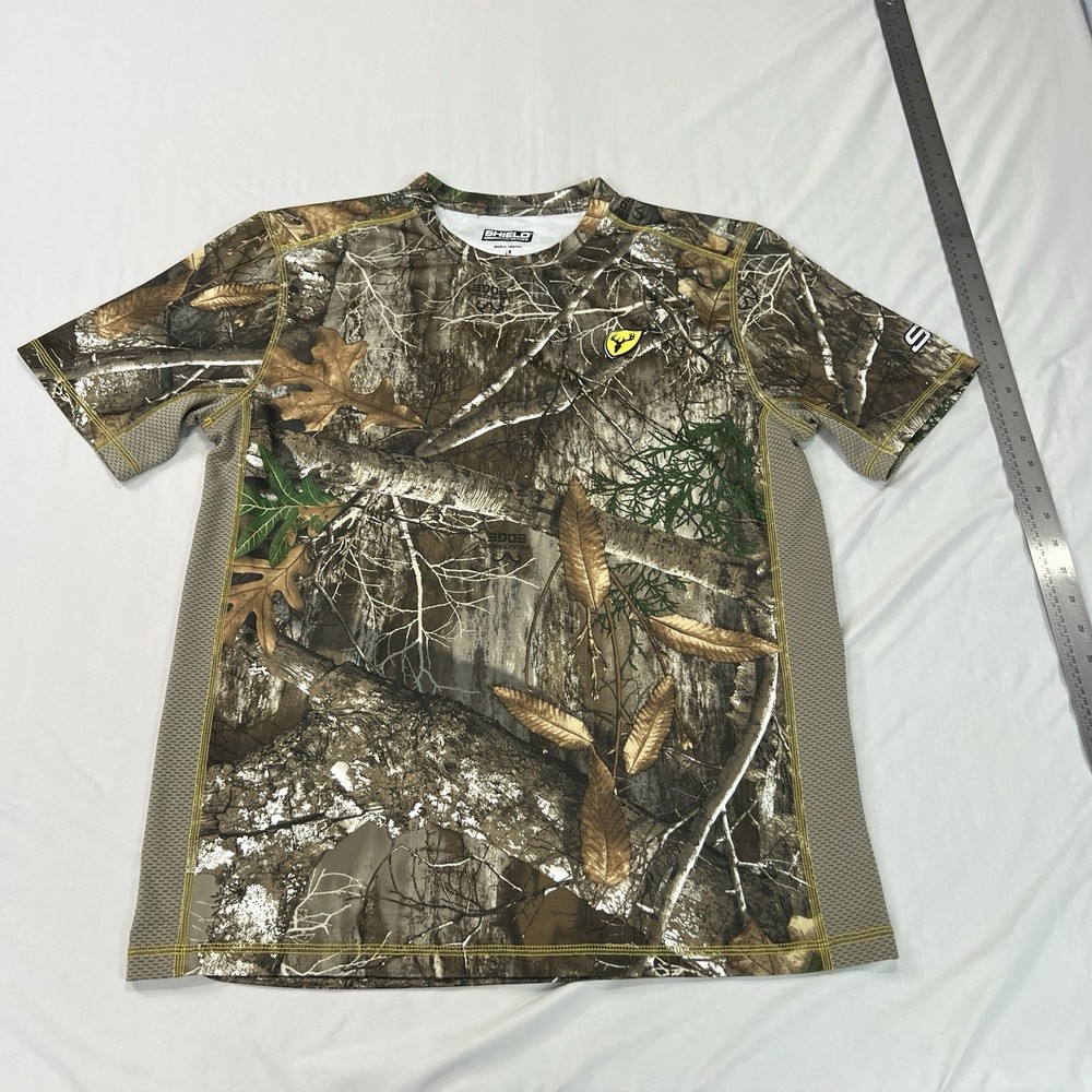 Scent Shield Realtree Shirt Mens Medium Camo Camouflage Breathable Stretch EUC