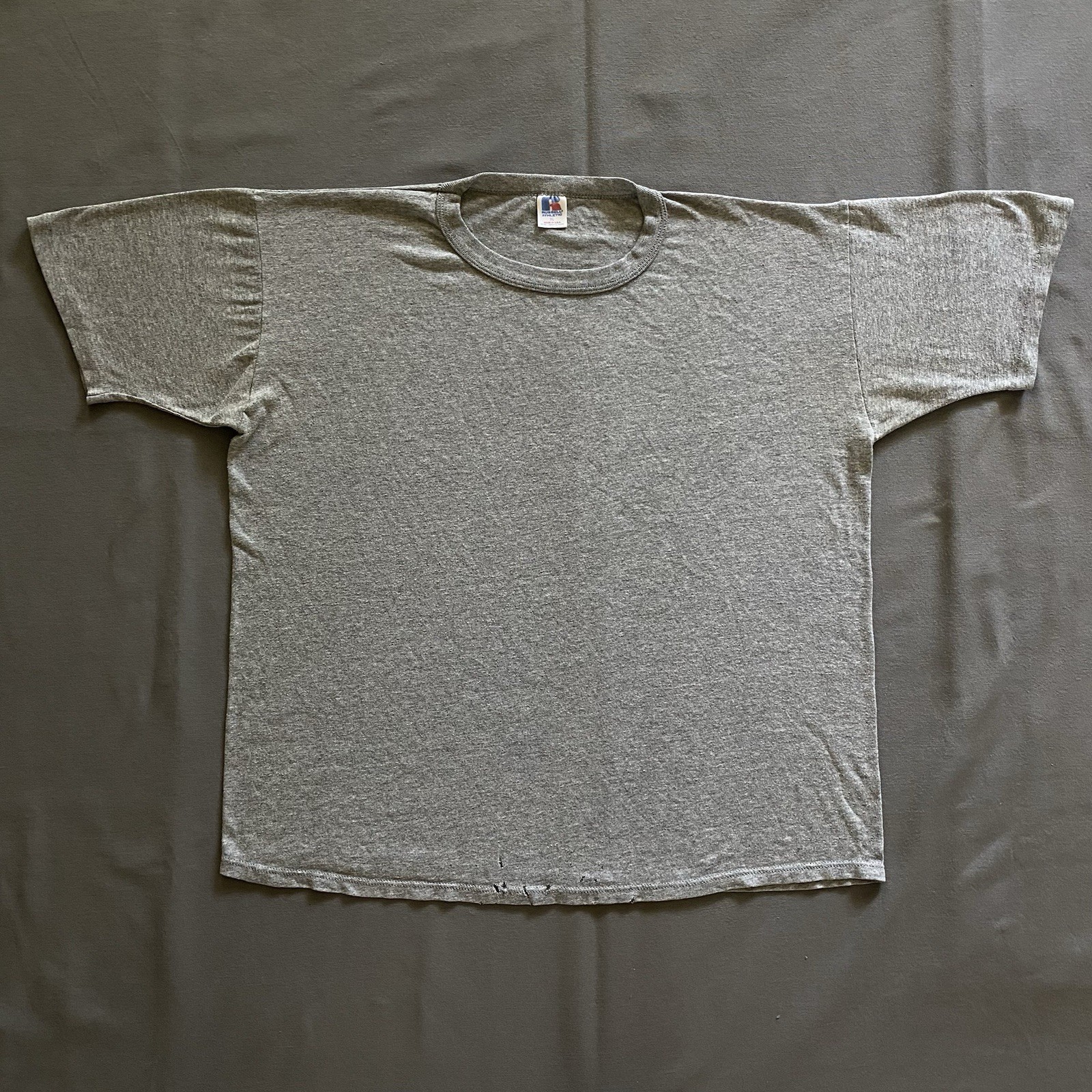 Vintage 1990s Russell Athletic Blank T Shirt Mens XL Gray Short Sleeve 90s USA gallery
