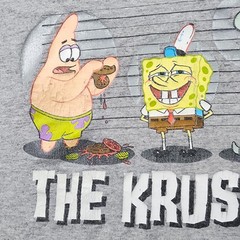 VINTAGE Nickelodeon SpongeBob SquarePants Shirt Men XL Gray Krusty Krew 2003 Y2K