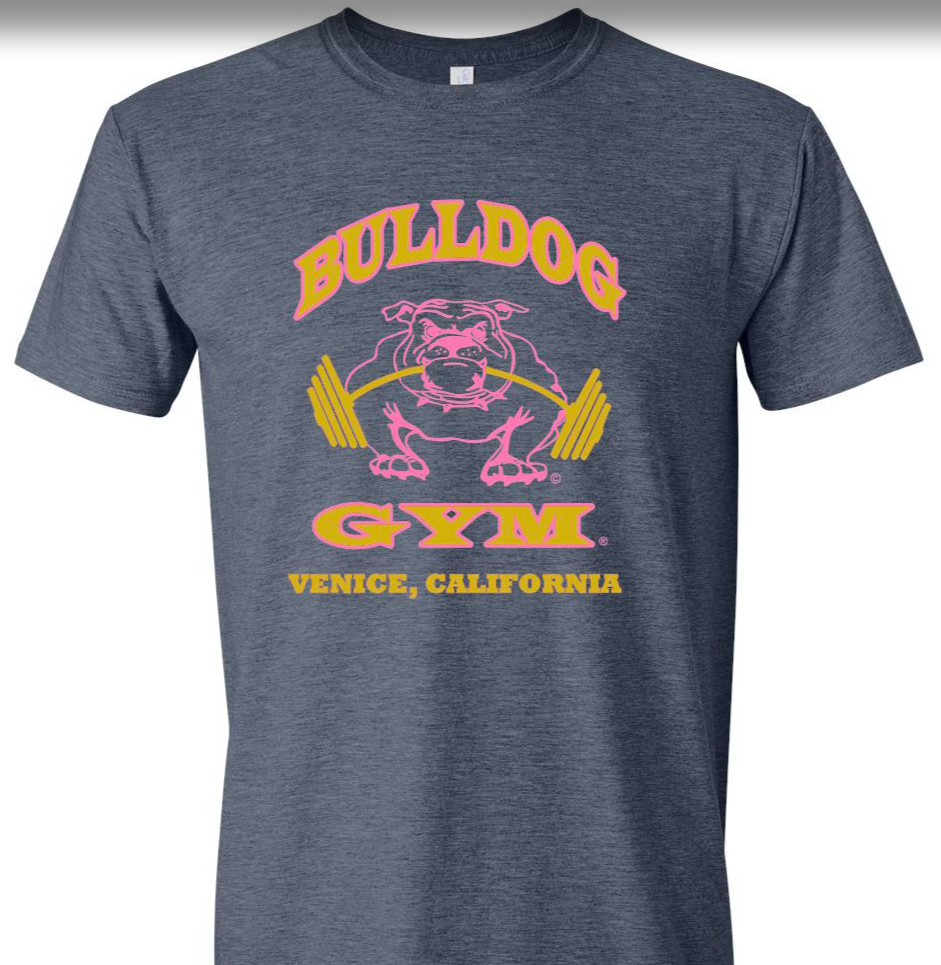 Bulldog Gym Venice California Workout Bodybuilding Navy / Vintage Gold T-Shirt gallery