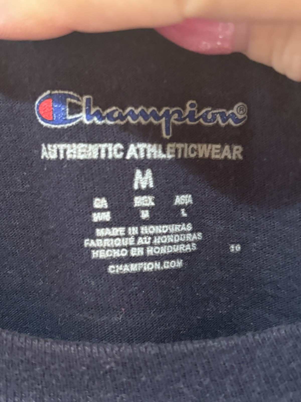 Champion Activewear Blue Short Sleeve Mens Size Medium 2 small stains as shown gallery