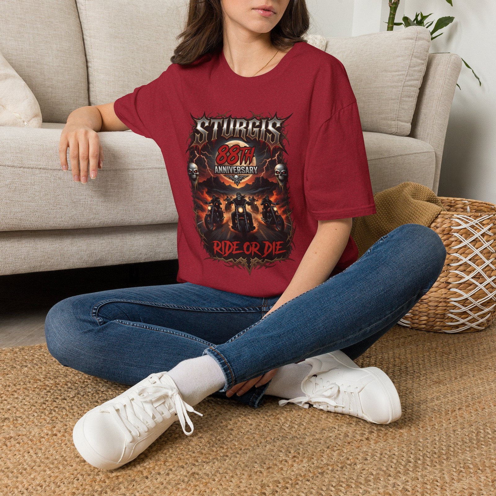 Sturgis 88th Anniversary T-Shirt | Ride or Die Skull Motorcycle