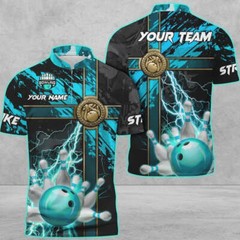 6 Color Personalized 3D Bowling And Pins Abstract Grunge Cross Jerseys For Men