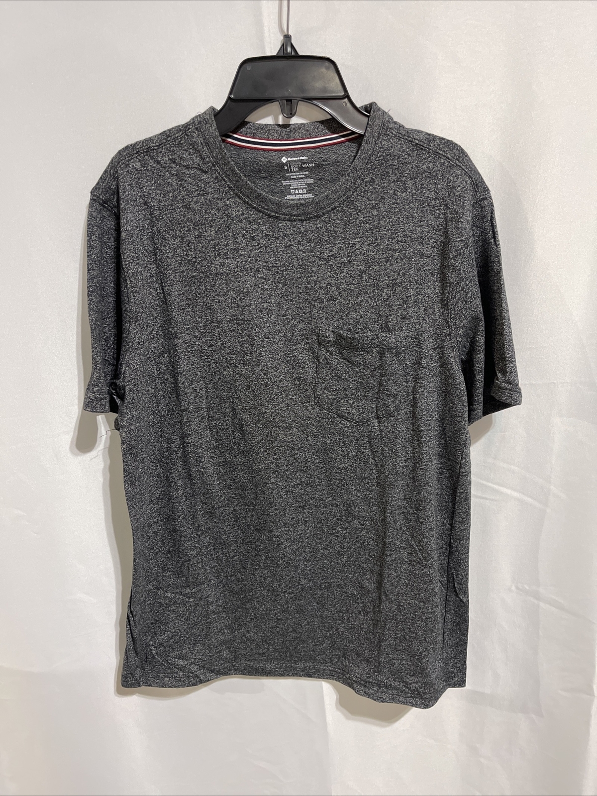 Members Mark Men’s Everyday Soft Wash Pocket Tee Size Small Black NWOT