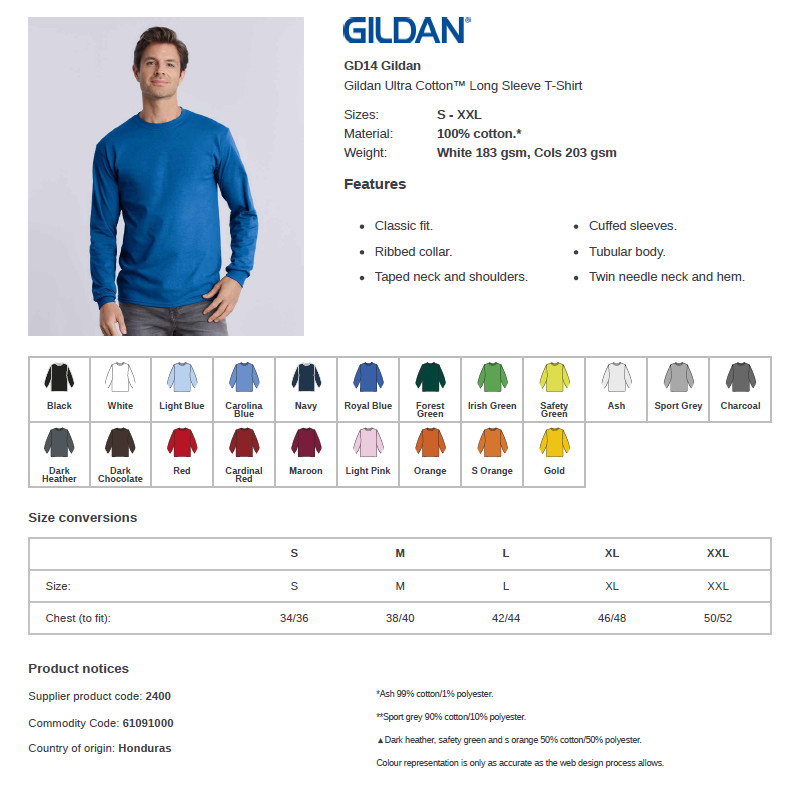 Personalised Custom Embroidered Men Long Sleeve T-Shirt Crew Neck Casual Tee Top gallery