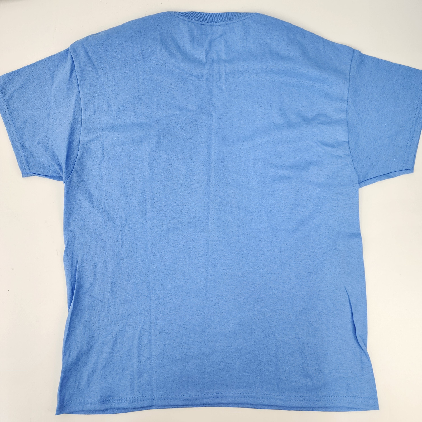 Hanes Men Large 50/50 EcoSmart Crew Neck T-Shirt Carolina Blue Comfort Blend Tee gallery