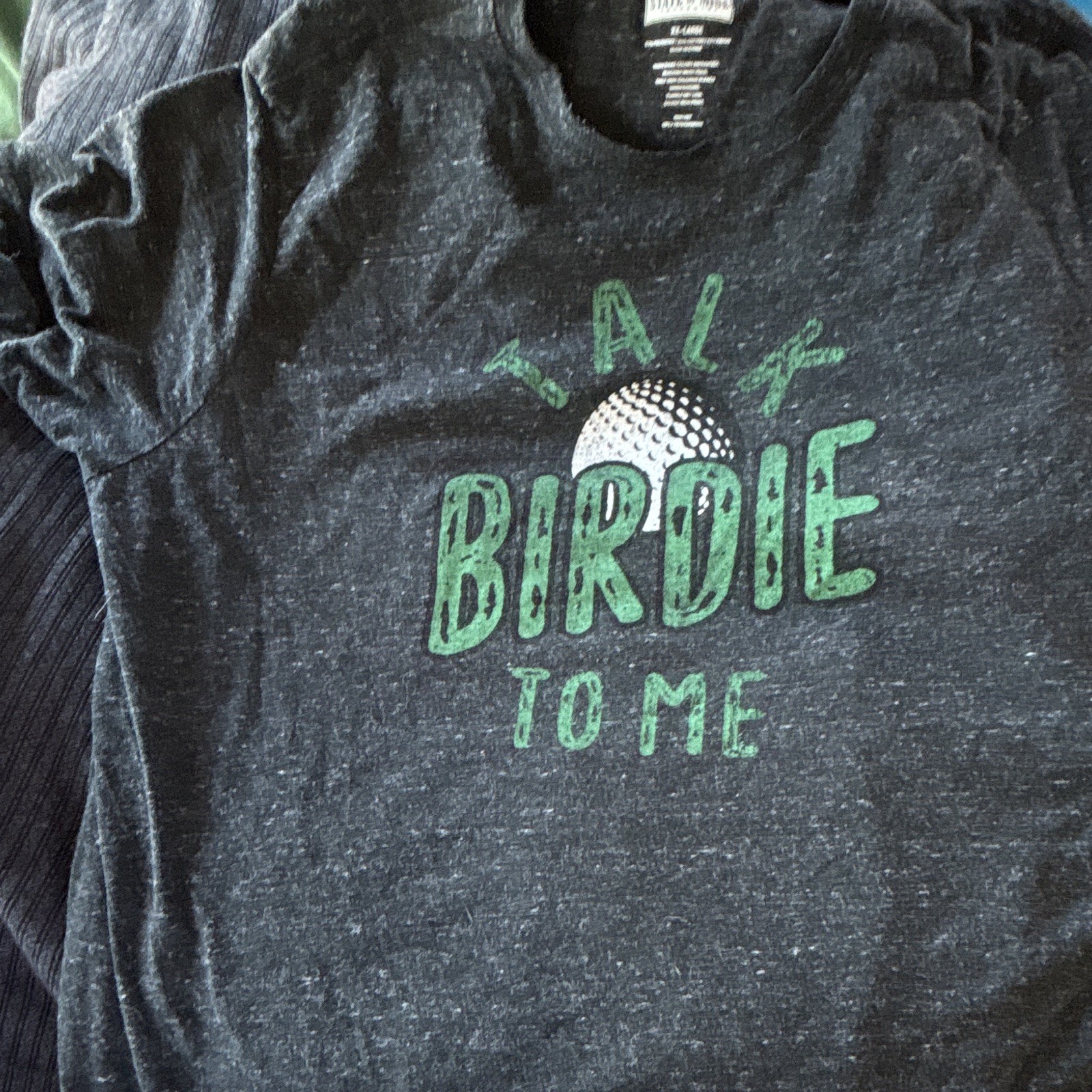 State of Mine Talk Birdie To Me Gray Graphic Print Crew Neck Tee Men’s XXL