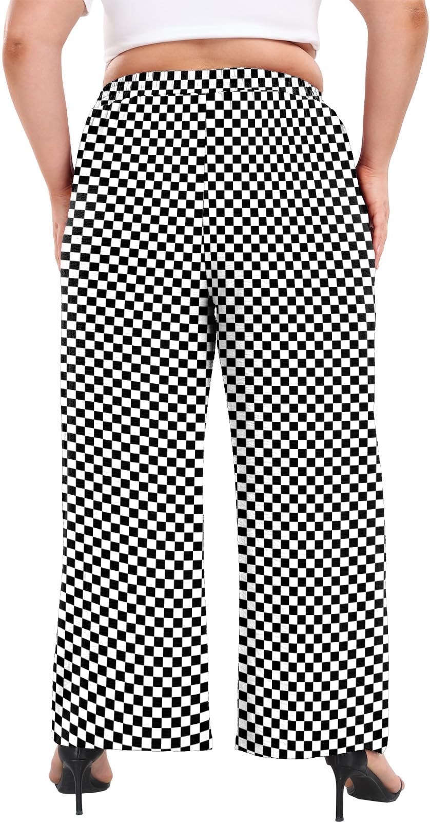 Women's Plus Size Wide Leg Pants Palazzo High Waisted Pants for Women Plus Si... gallery