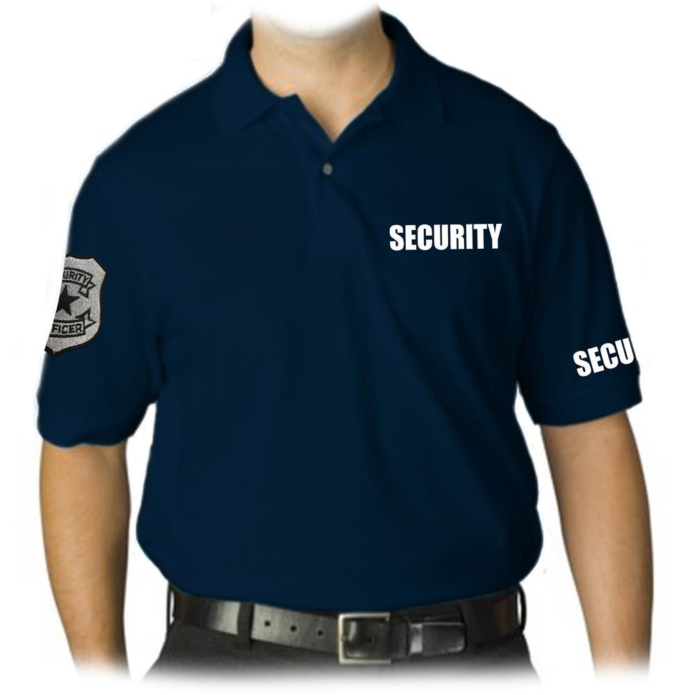NEW MEN'S PRINTED GRAPHIC DESIGN SECURITY EMBROIDERY PATCH UNIFORM POLO SHIRTS gallery