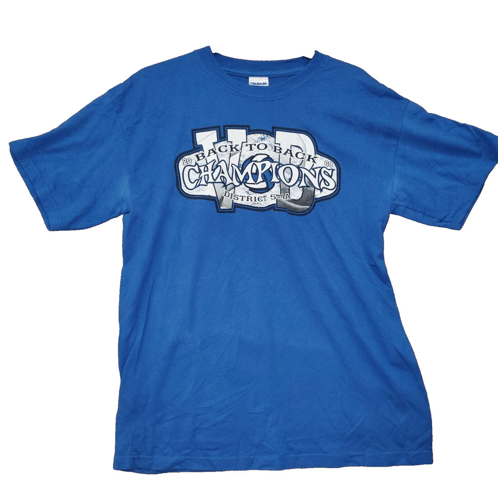 2008 Guyer Wildcats T Shirt Blue M Back To Back Champs District 5-4A Playoffs