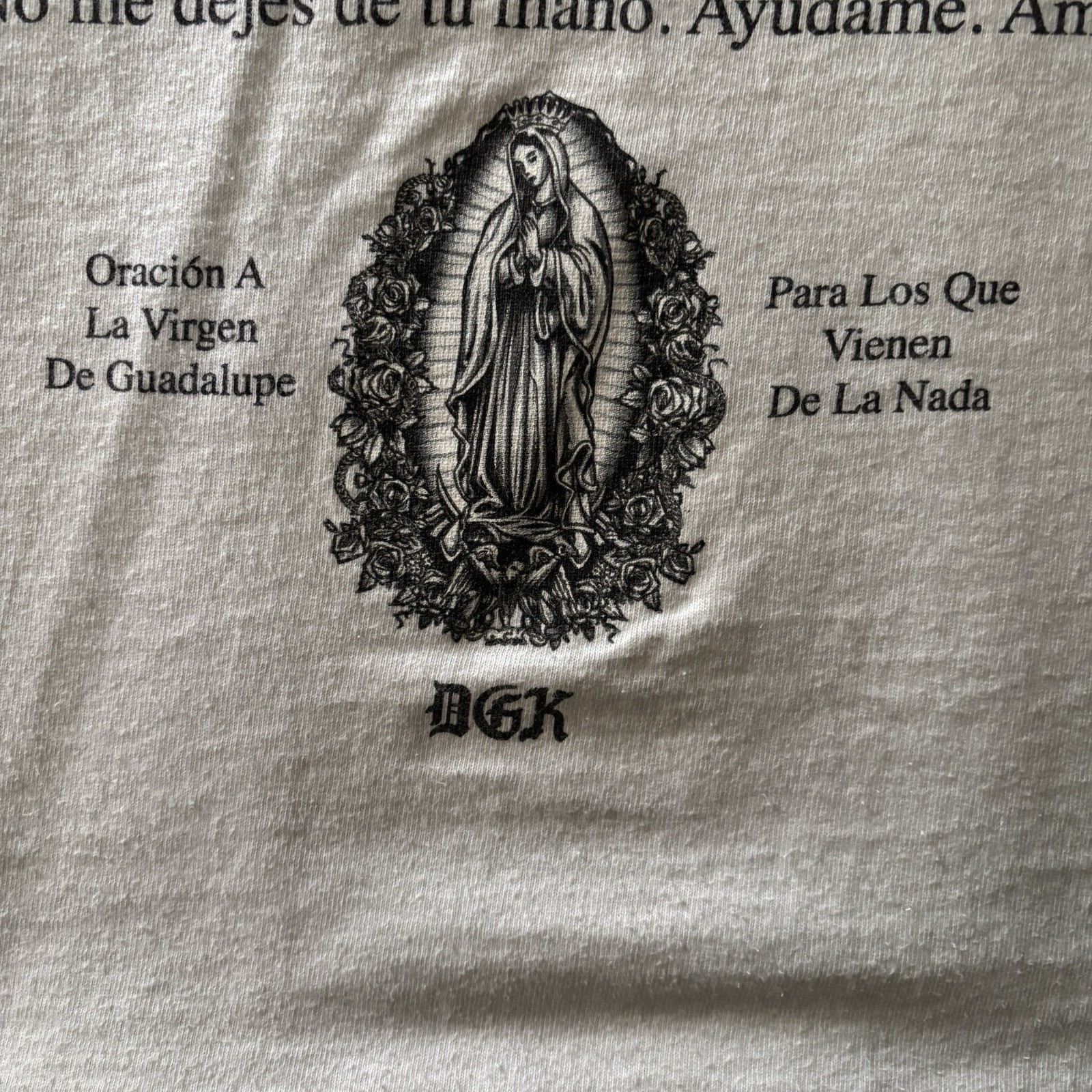 DGK Blessed Virgin of Guadalupe Graphic Men's T-Shirt Beige Short Sleeve Small S gallery