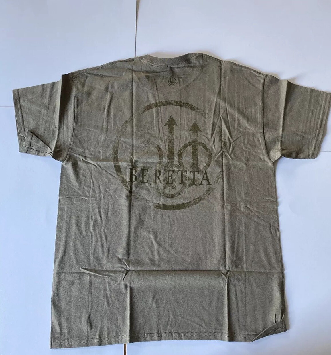 Beretta Trident Logo Graphic Tee USA Size L Color Green (light green/tan) gallery