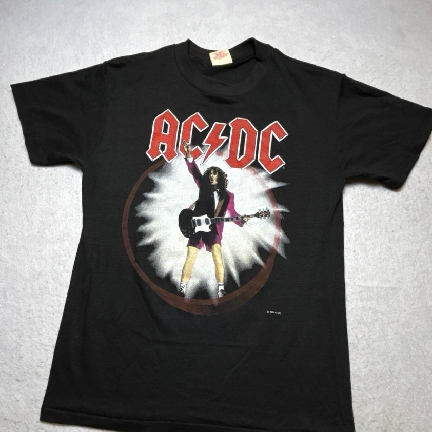 Vintage 1988 AC/DC Blow Up Your Video World Tour T-Shirt M Single Stitch gallery