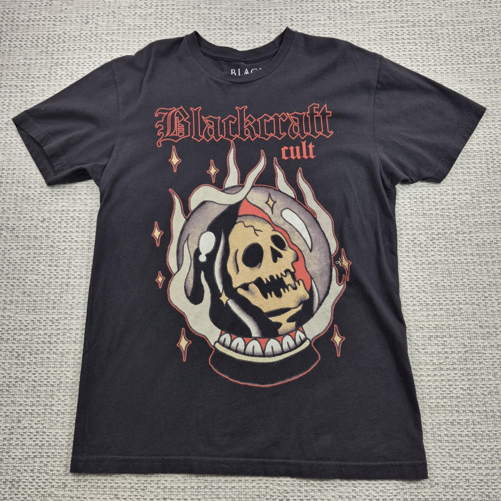 Blackcraft Cult Shirt Mens Medium Black Skull Occult Crystal Ball Graphic Tee gallery