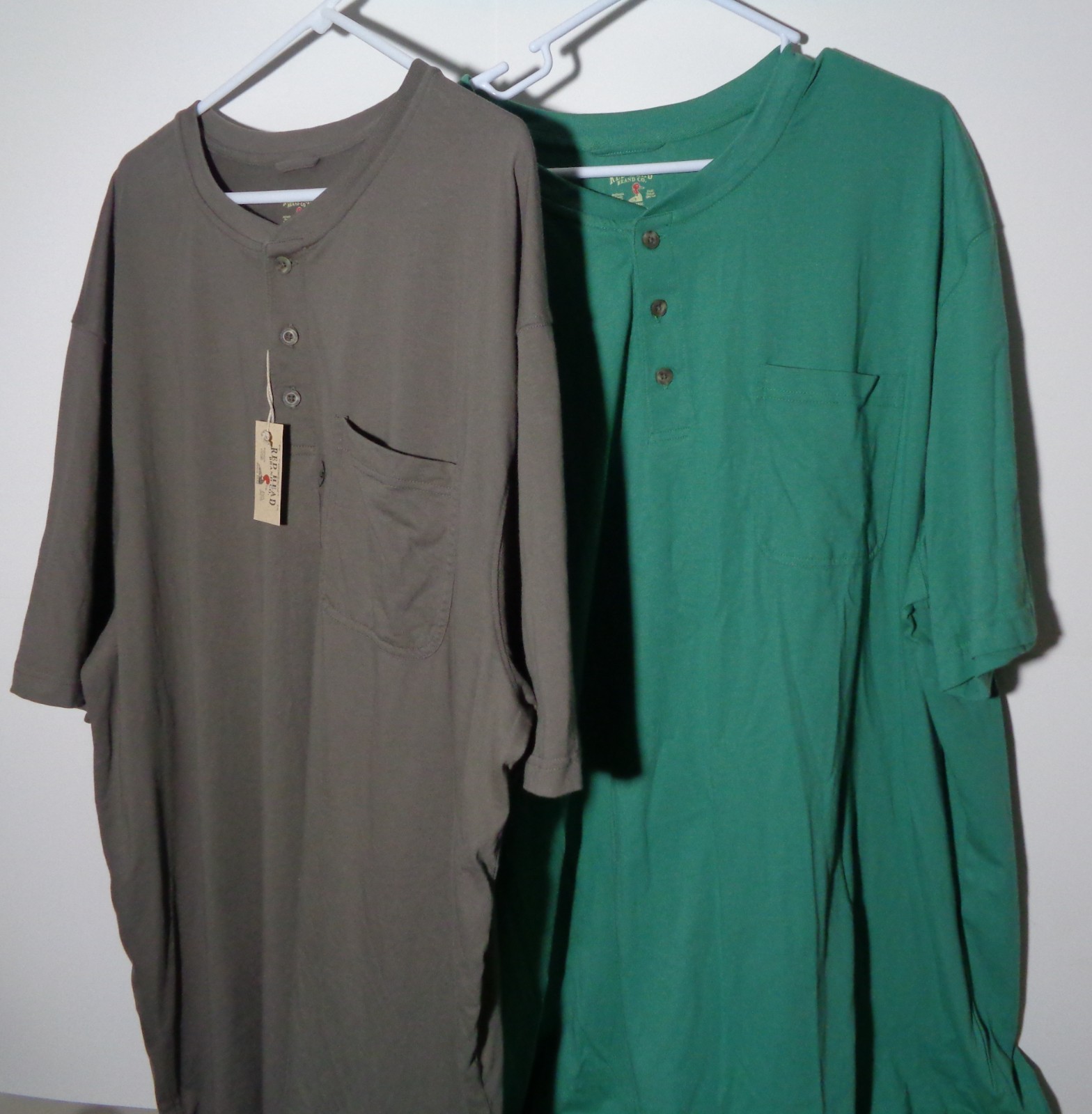 Men's Short Sleeve, Cotton Henley's by Red Head in Size 3XLT-Qty 2 gallery