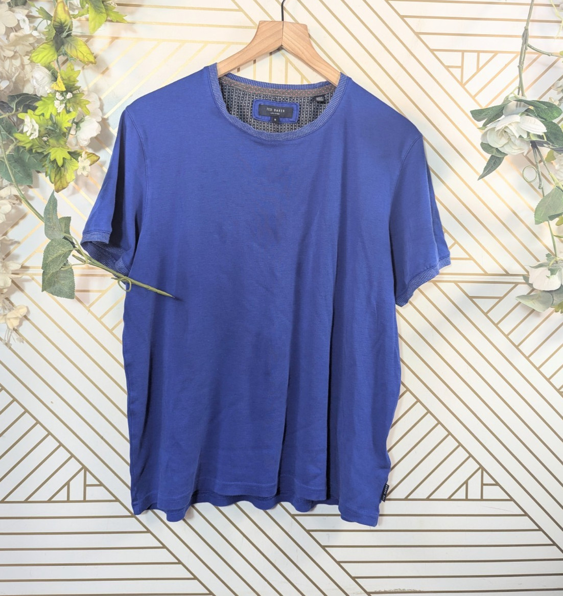 Ted Baker Men's Lounge Blue T-Shirt Size L (5) 100% Cotton READ STAINED gallery