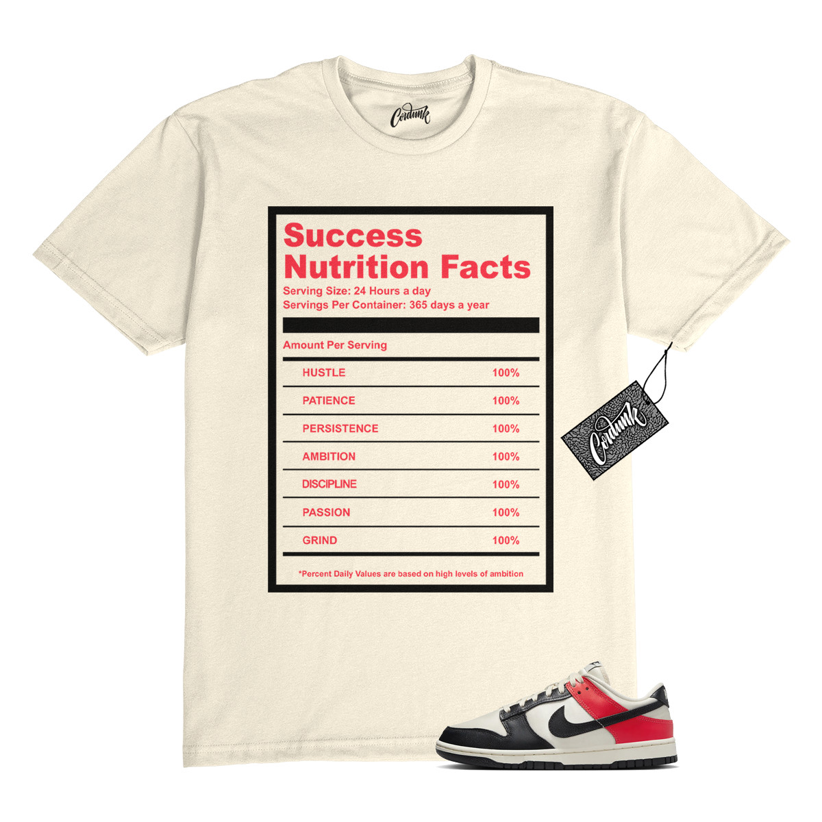 Dunk Bright Crimson Black Toe Pale Ivory Low T Shirt to Match SUCC gallery