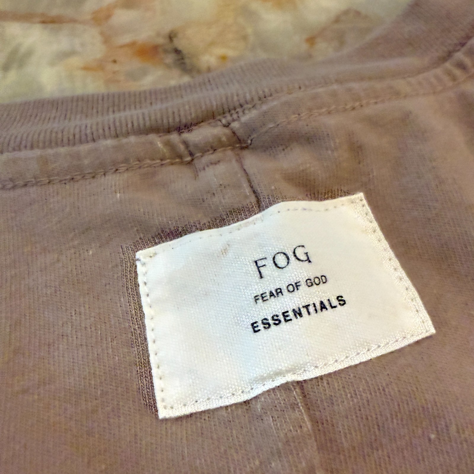Essentials Fear of God Mens T-Shirt Taupe Short Sleeve Crew Neck Streetwear L gallery