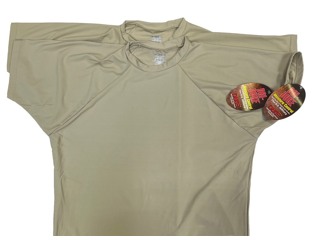 Dri-Duke Moisture Control Compression USGI T-Shirt Men’s Military SAND 2 Pcs Xxl
