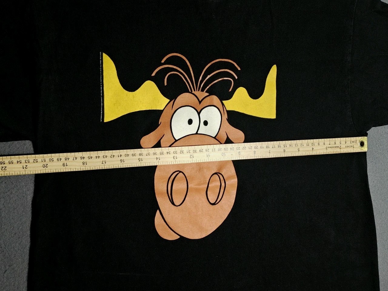 Taco Bell Bullwinkle Promo T-Shirt Size L Single Stitch USA Black Vintage 1993 gallery