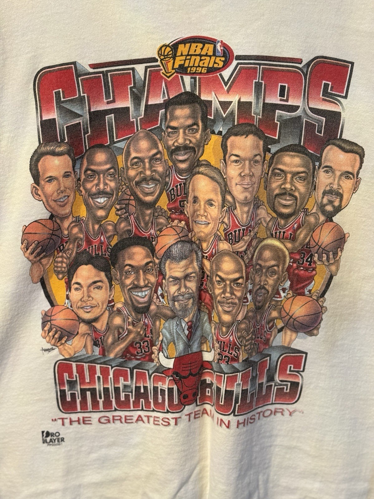 90s Single Stitch Chicago Bulls Championship Team T-shirt Size XL gallery