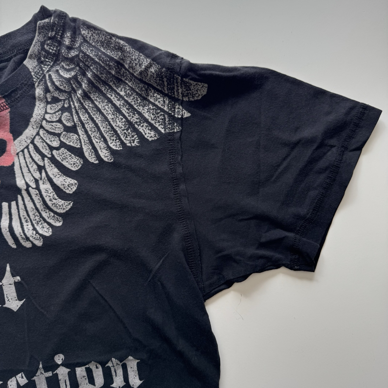 DESTROYED BY FAME Built For Destruction Adult Medium Tattoo Skull Wings Y2K gallery