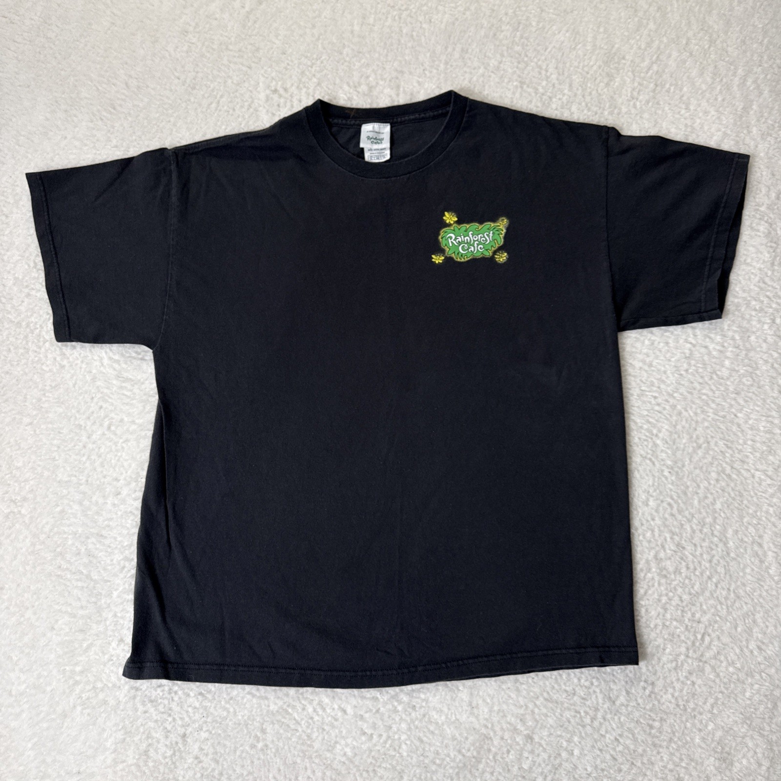 Rainforest Cafe Orlando T Shirt Black Your Pad Or Mine Frog XL Vintage 90's gallery