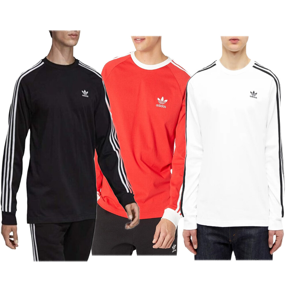 Adidas Men's Long Sleeve Shirt 3-Stripe Adicolor Classics Ribbed Crewneck Tee gallery