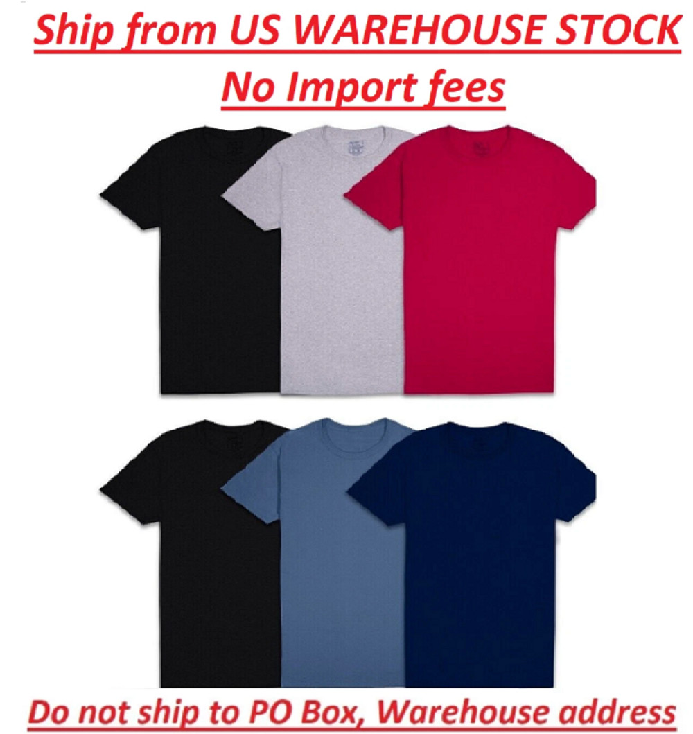 6 Pack Fruit of the Loom Men’s Crew T-Shirt Undershirts Super Value Cotton S-3XL
