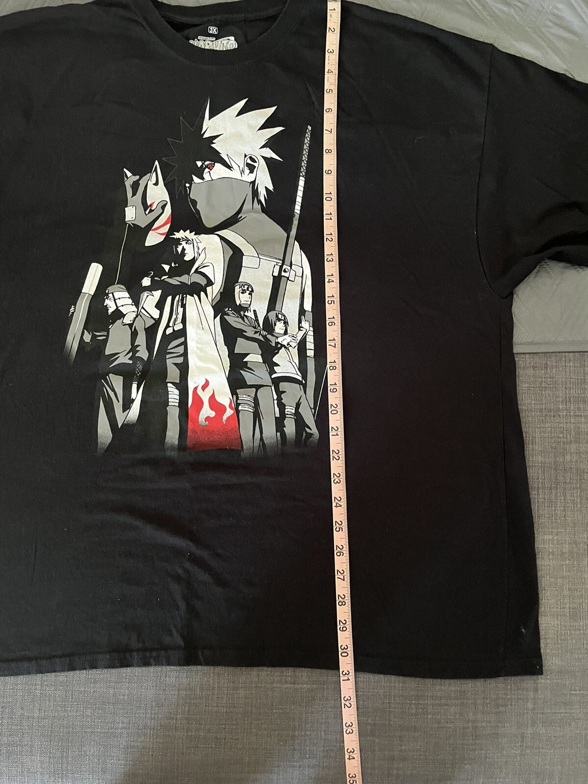 Stylish Naturo Shirt: Classic Anime Graphic for Men, Size 3X Trendy Black Top gallery