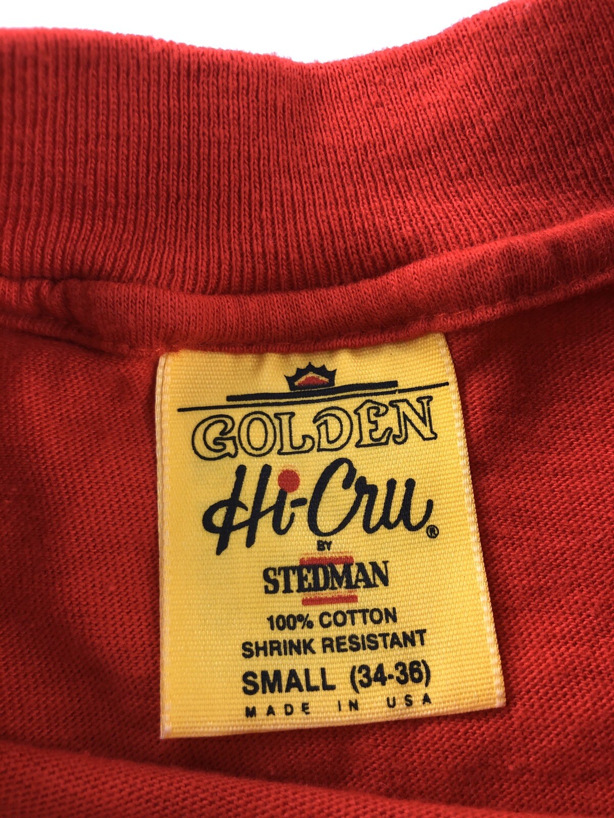 VTG 80s Hi Cru Stedman Deadstock Blank Soft Thin Long Sleeve Red Pocket T-Shirt gallery