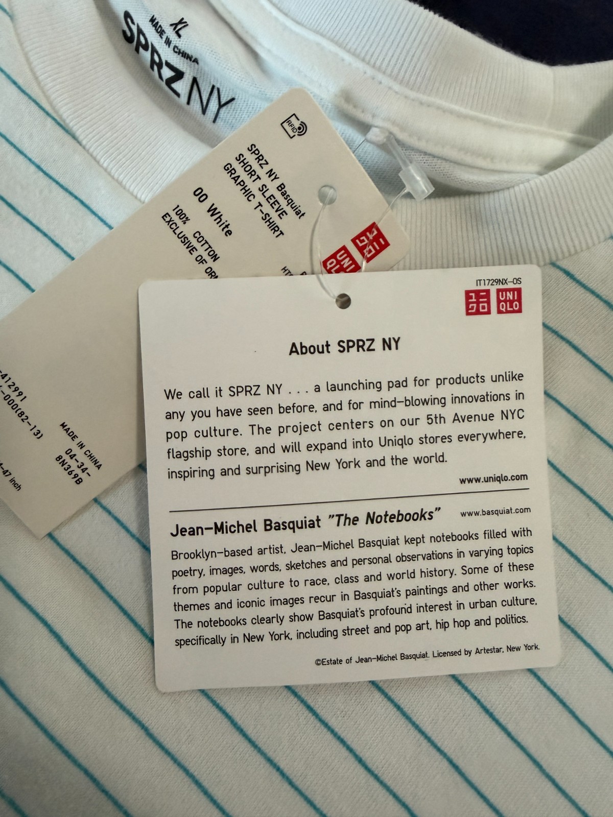 Uniqlo SPRZ NY x Jean Michel Basquiat "The Notebooks" Tee sz XL *NEW* kaws shirt gallery