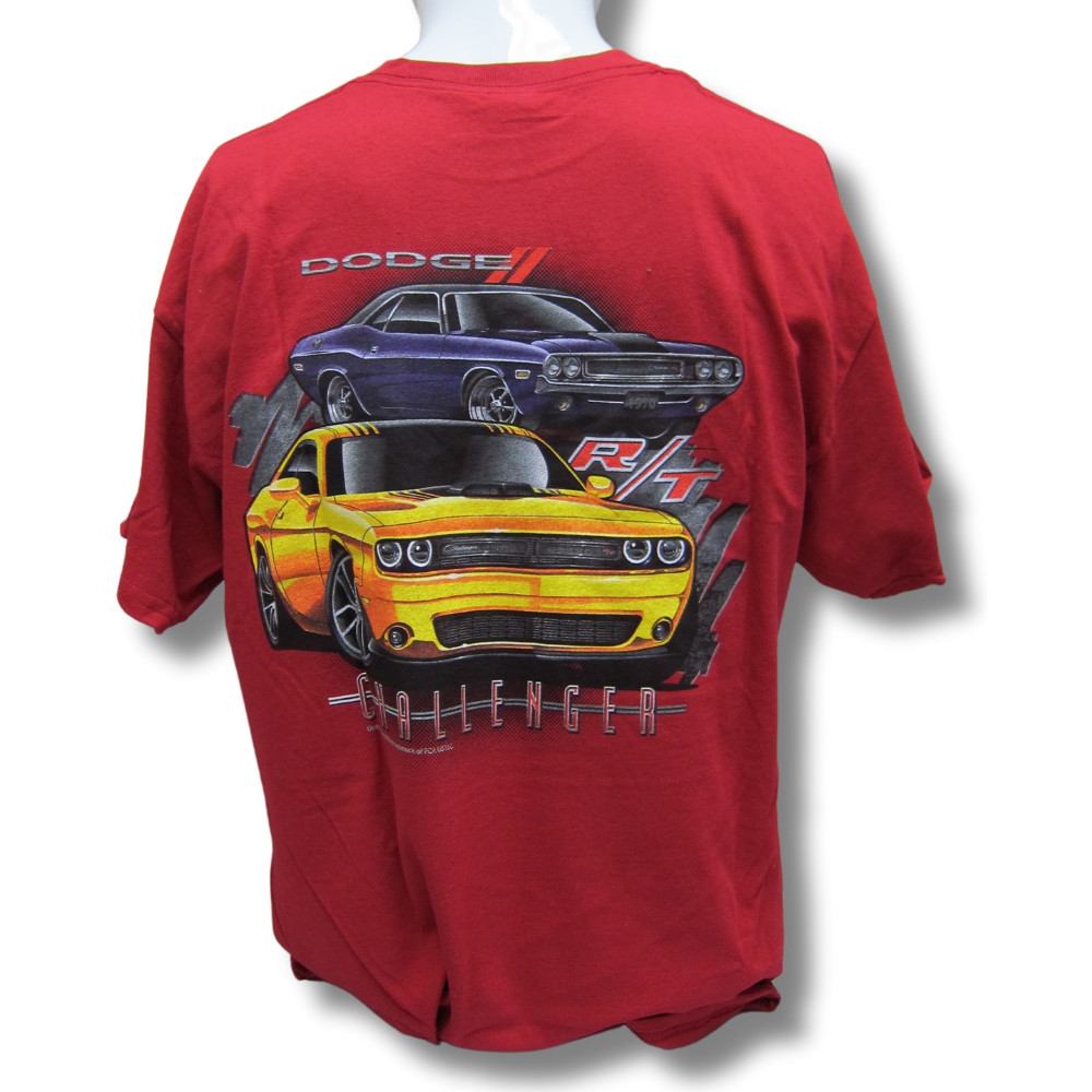 Dodge Challenger R/T Car Auto Graphic Cotton T-Shirt Red Official Licensed gallery