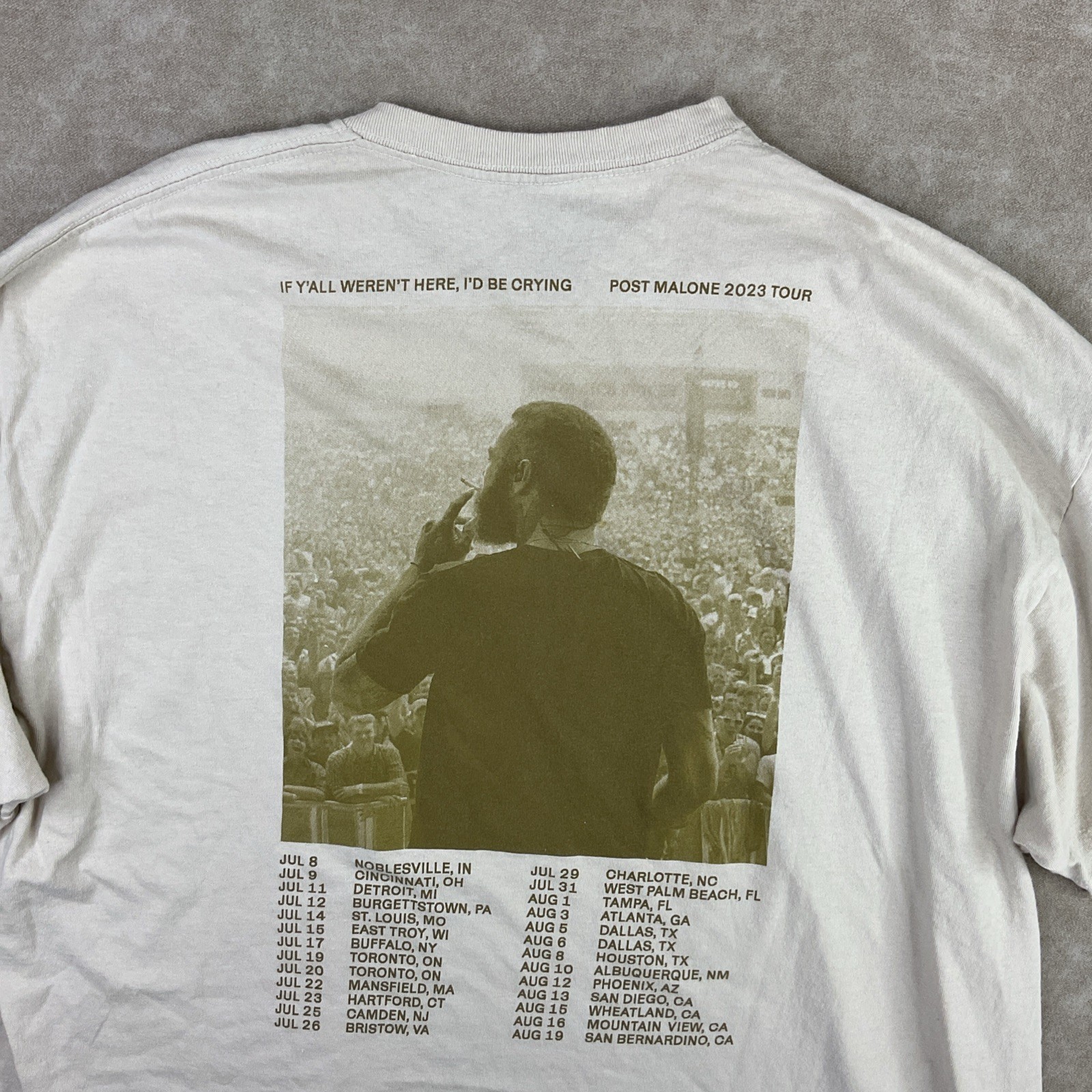 Post Malone T-Shirt Sz 2XL Austin 2023 Tour If Y’all Weren’t Here I’d Be Crying