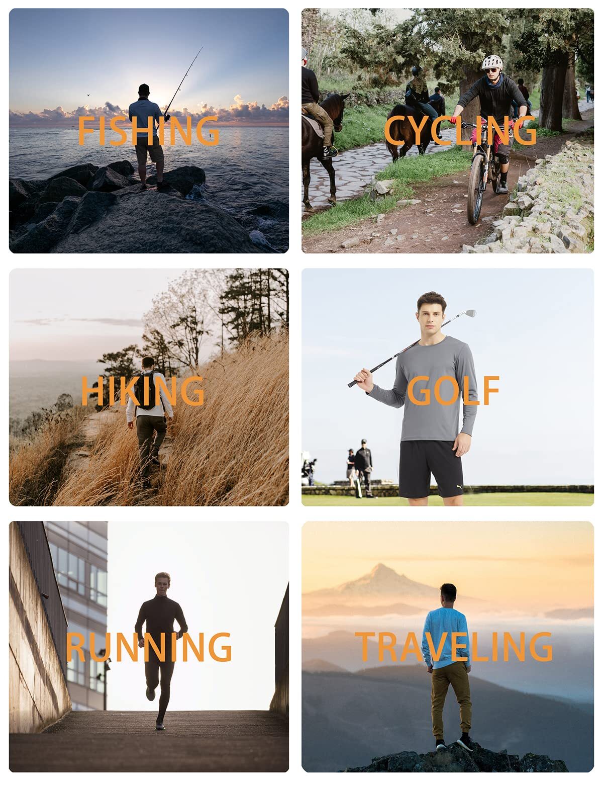 Mens UV Protection UPF 50+ Shirts Long Sleeve Sport Casual Workout Beach T-Shirt gallery