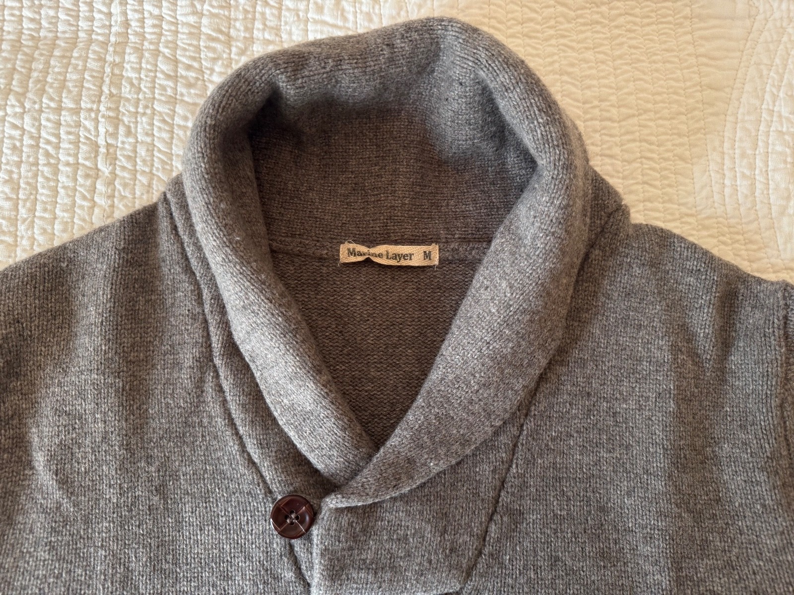 Marine Layer Shawl Sweater, Wool/Nylon, Brown, Medium gallery