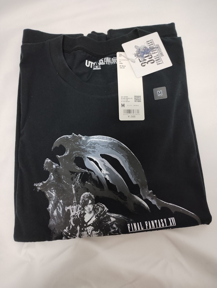 FF16 Final Fantasy XVI x Uniqlo UT T shirt Black Size JP M (US S