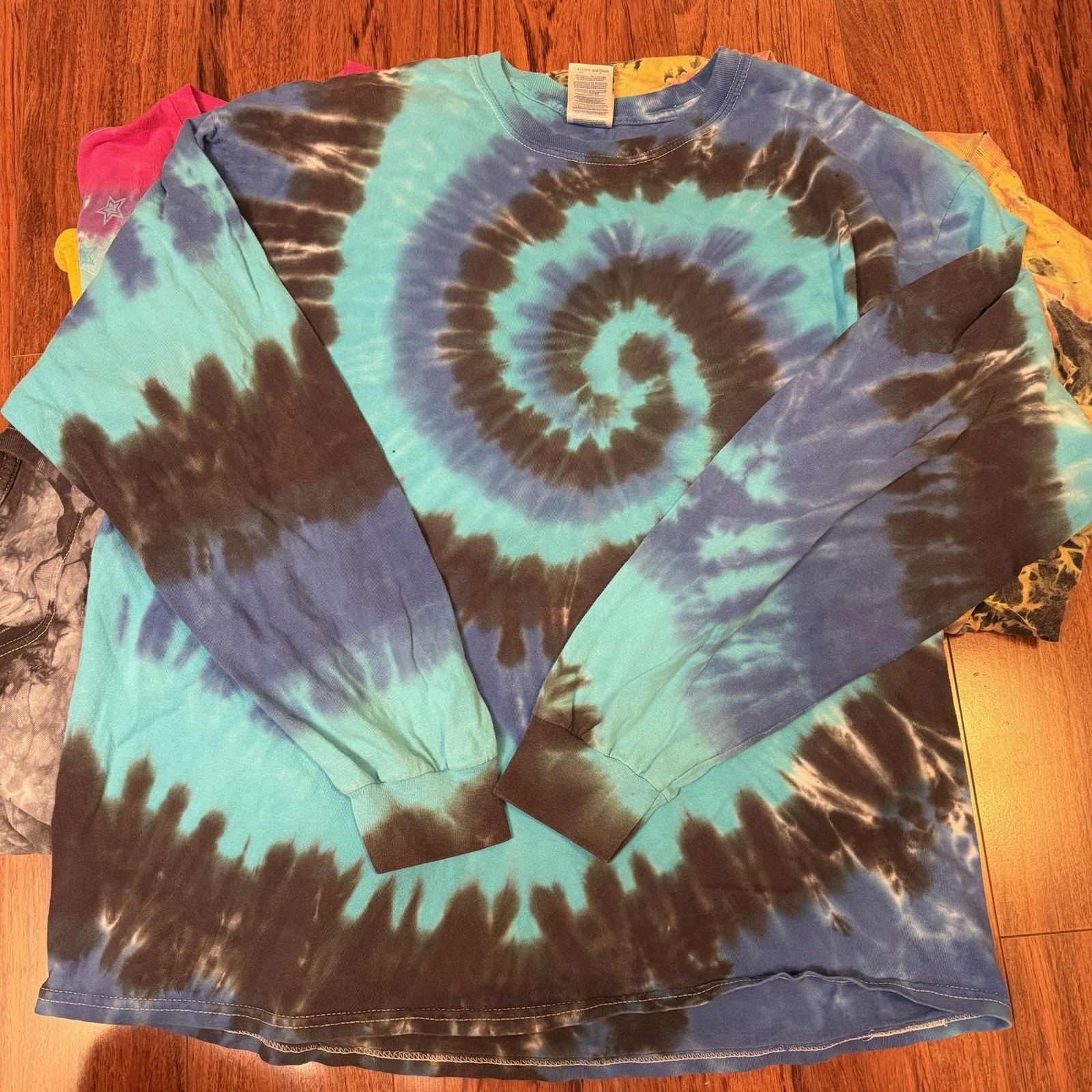 Mixed Tie-Dye Shirt Lot Of 4 100% Cotton 3 Long Sleeve Spiral Jimi Hendrix gallery