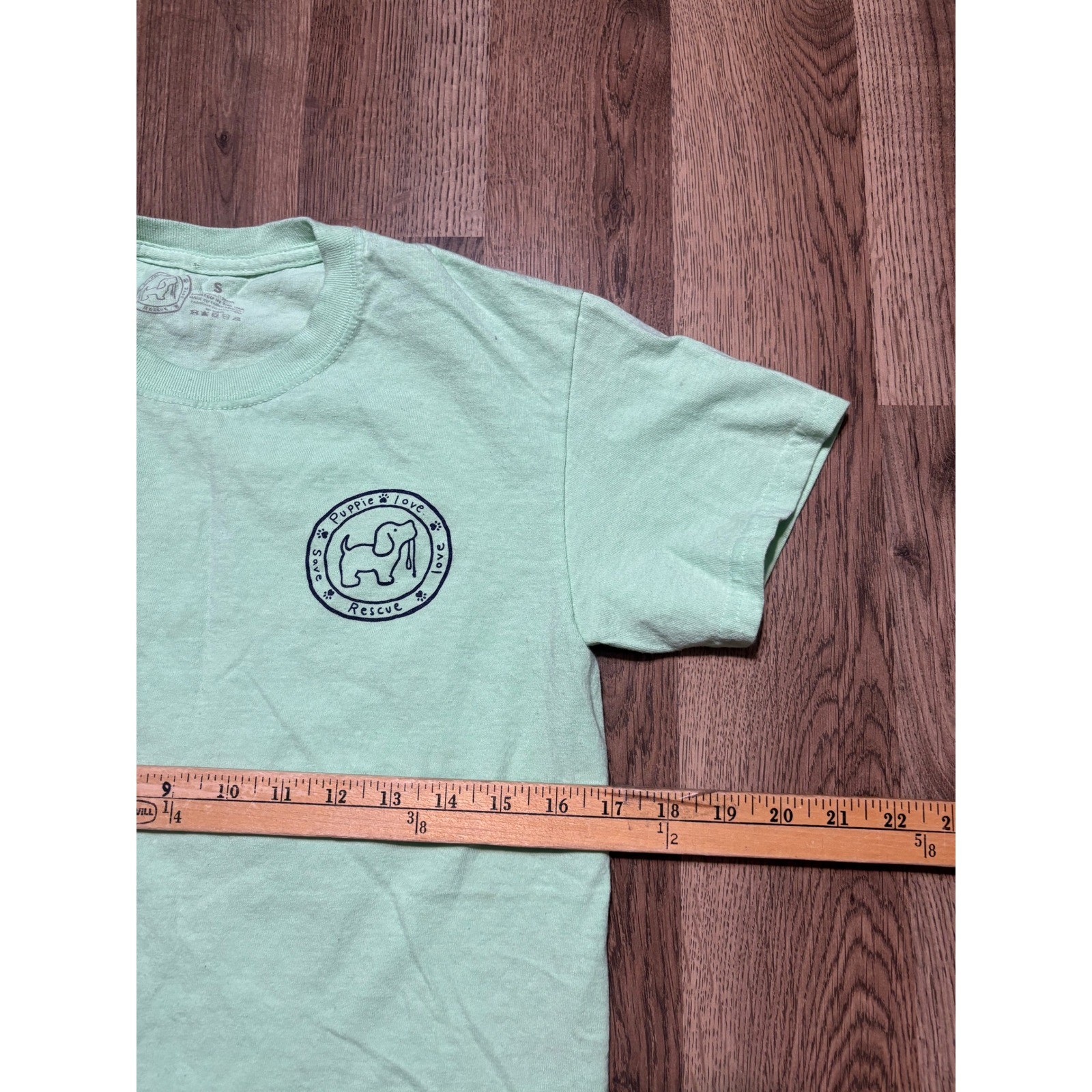 Puppie Love T-Shirt Unisex Small Mint Green Adult Sno-Cone Graphic Cotton Good gallery