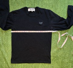 Play Comme Des Garcons Black Long Sleeve Tee Shirt Black Heart Size Medium M