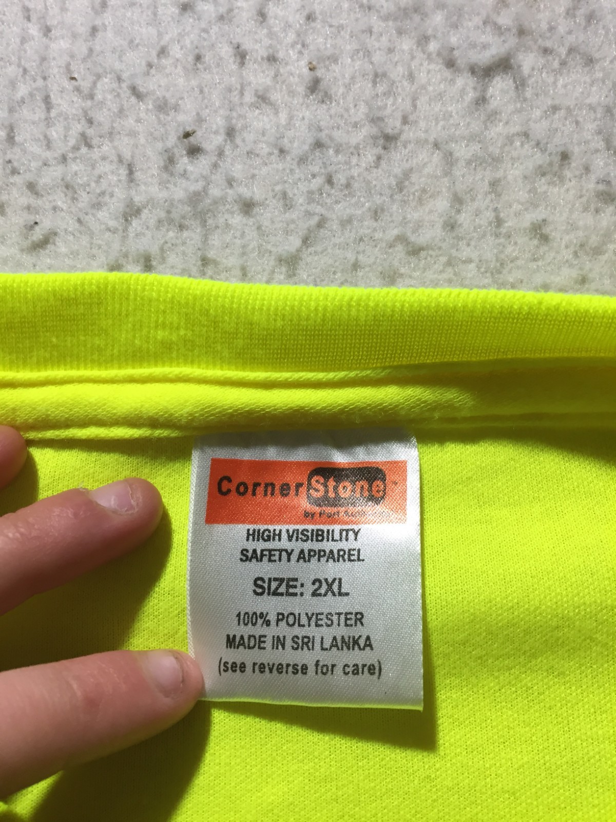 Corner Stone High Visibility T Shirt Mens 2XL Yellow Short Sleeve Crew Pocket gallery